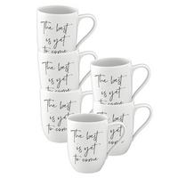BECHER MIT HENKEL 'THE BEST IS YET TO COME' Statement weiß 290 ml 6er Set - Weiß, Keramik (0.29L) - Villeroy & Boch