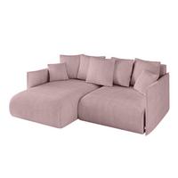 ECKSOFA Ottomane links ONESK-L 216x177x72 Rosa Cord - Rosa, Holzwerkstoff/Kunststoff (216/177cm) - ALTDECOR
