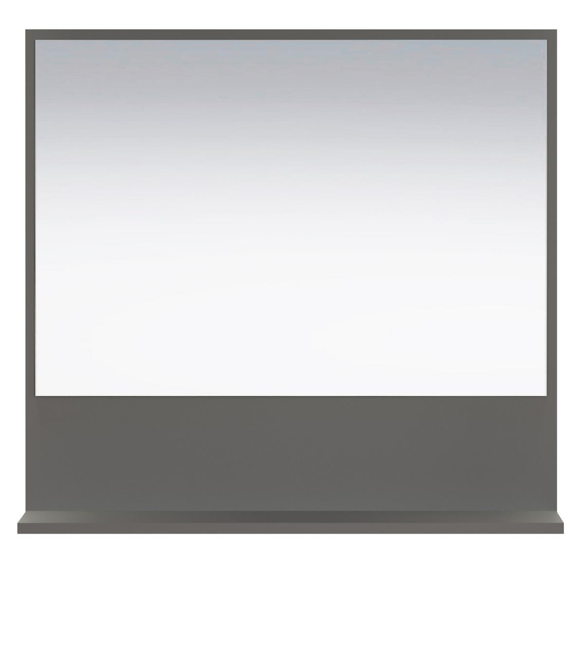 BADSPIEGEL grau 80 cm, Badezimmer Spiegel mit Ablage - Grau, Glas/Holzwerkstoff (80/74/14cm) - Top.Furn