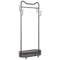 GARDEROBENSTÄNDER mit Ablage mit Rädern Schwarz Roussilion - Schwarz, Metall (80/175/80cm) - Beliani