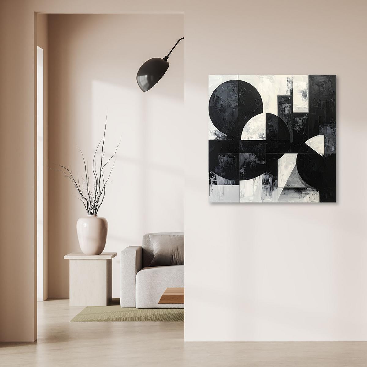 LEINWANDBILD 3D und geometrisch 40x40cm - Schwarz, Textil (40/40cm) - Feeby