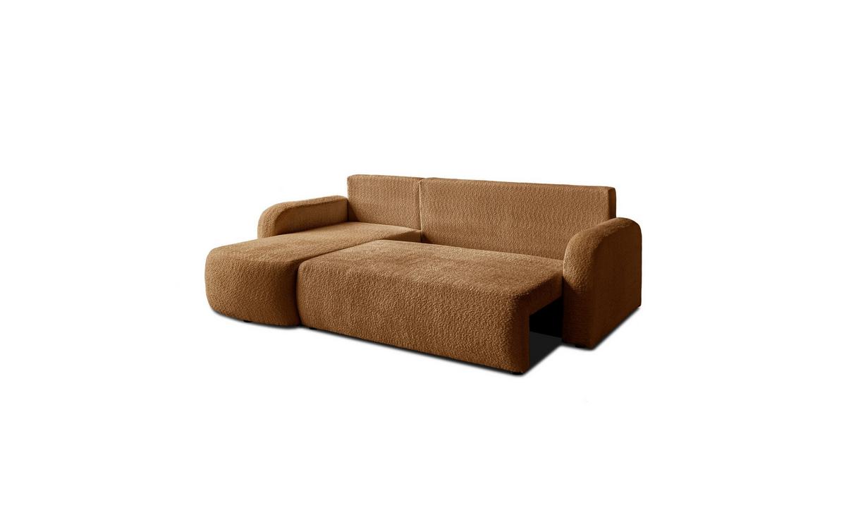 ECKSOFA PALOMA L 235/155/85 cm Coral 35 - Cognac, Textil (235/155cm) - Lookway