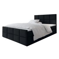 BOXBETT ALEYNA 160x200 cm mit Bettkasten und Matratze - Schwarz + TOPPER - Schwarz, Holz/Holzwerkstoff (160/200cm) - AX Living