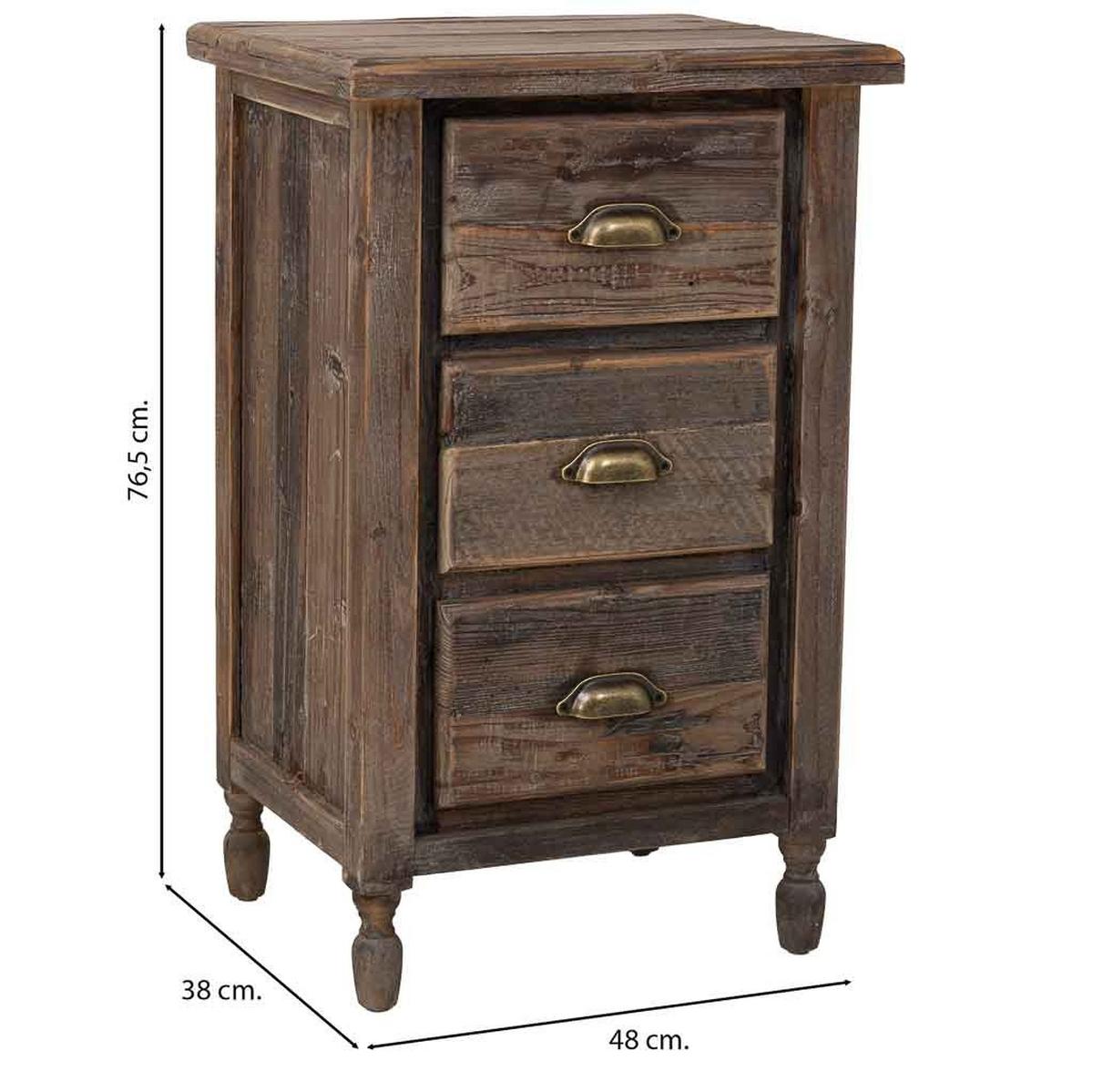 NACHTTISCH aus Holz, 48x38x77cm - Braun, Holzwerkstoff (48/76.5/38cm) - Wanderlust