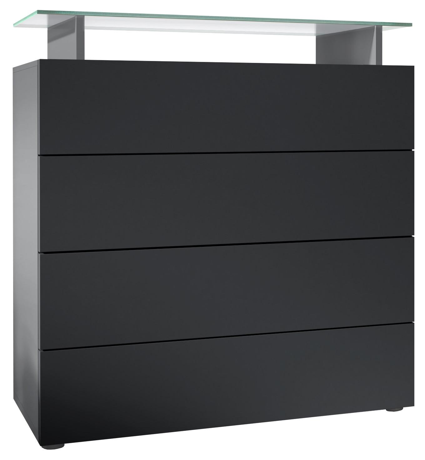 KOMMODE Pavos Schwarz matt - Schwarz, Holzwerkstoff (76/80/33cm) - Vladon