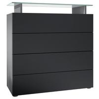 KOMMODE Pavos Schwarz matt - Schwarz, Holzwerkstoff (76/80/33cm) - Vladon