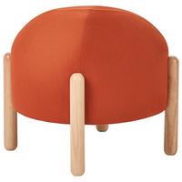 HOCKER Samtstoff Orange Helen - Hellbraun, Textil (40/38/40cm) - Beliani
