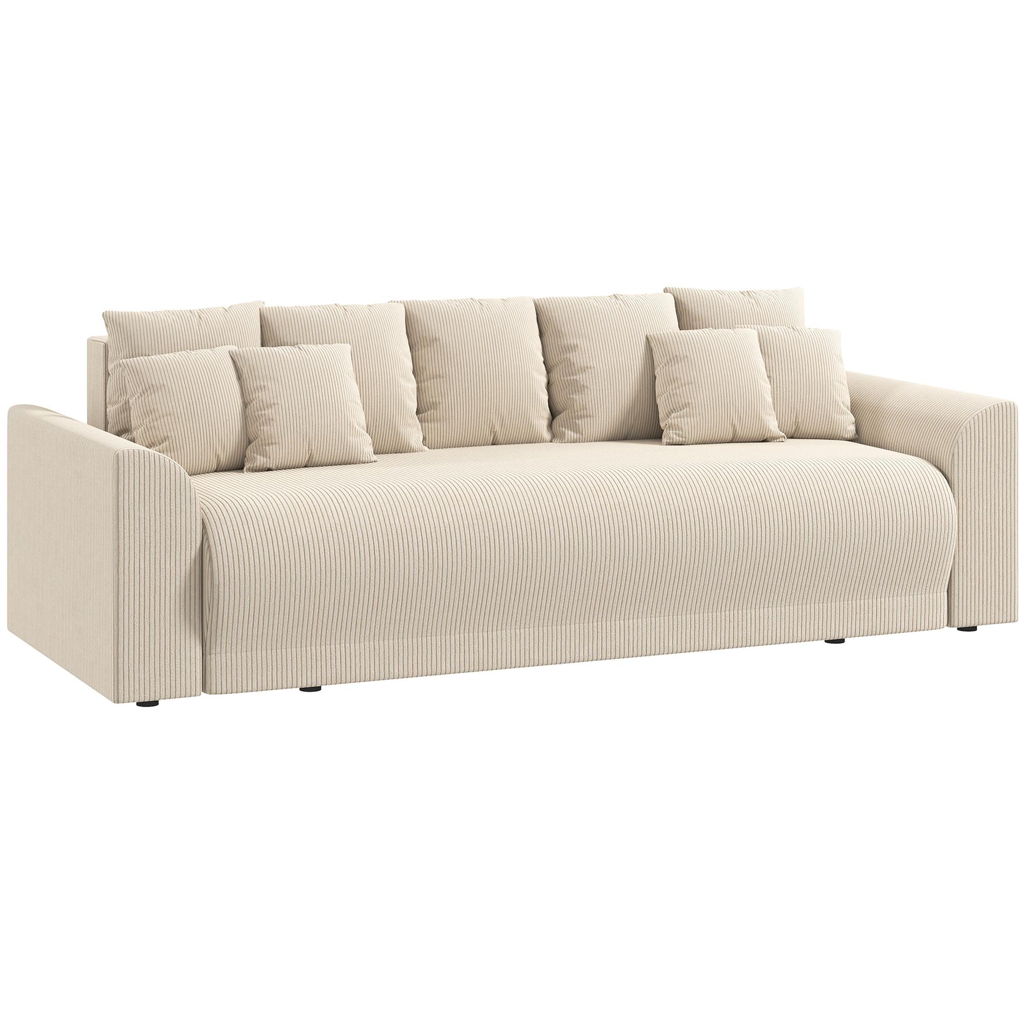 SCHLAFSOFA Cord Beige - Beige, Kunststoff/Textil (95/73/230cm) - HOMCOM
