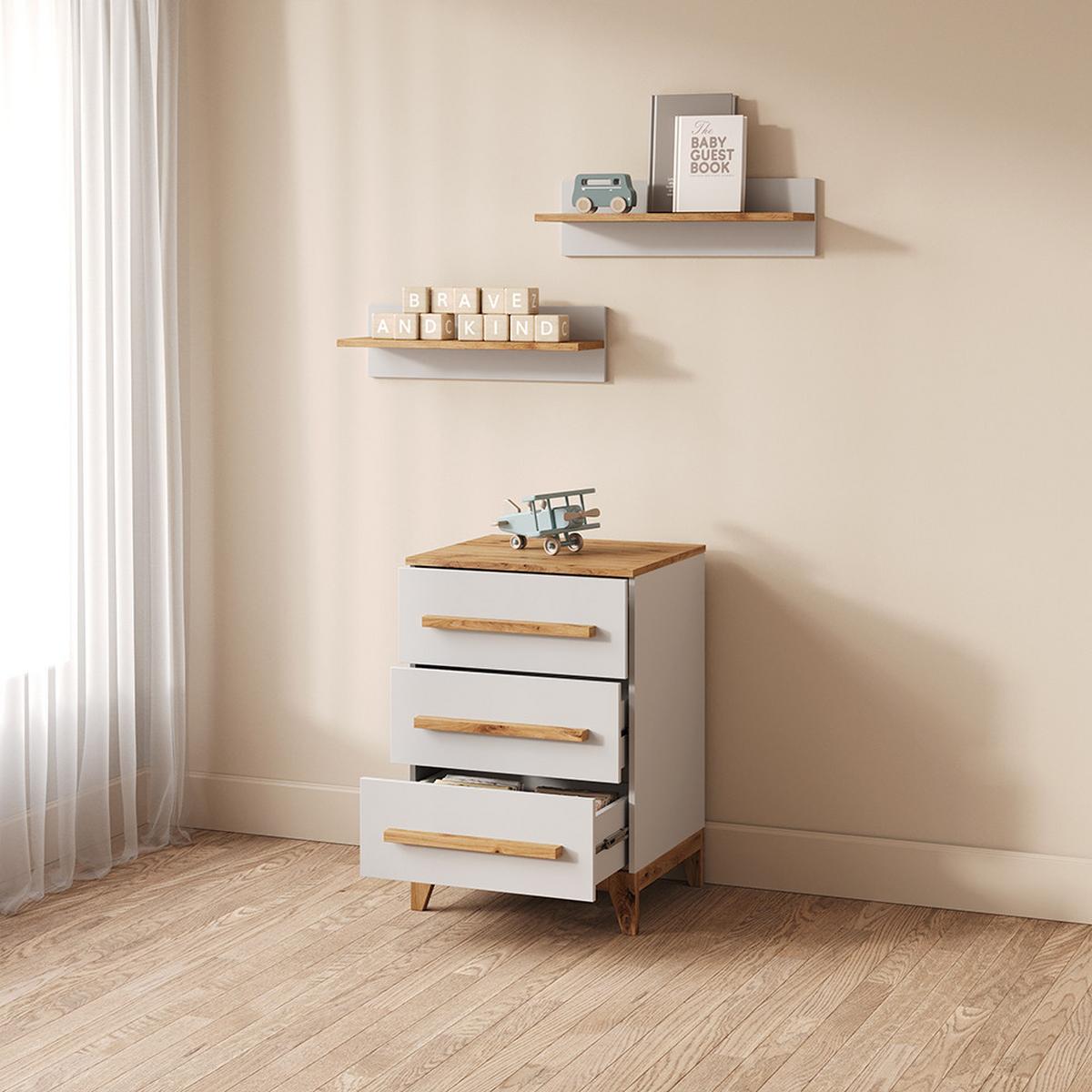 KOMMODE Mailo Weiß/Artisan 60 x 88 cm mit Tür - Weiß/Eiche Artisan, Holzwerkstoff (60/88/53.4cm) - Livinity®