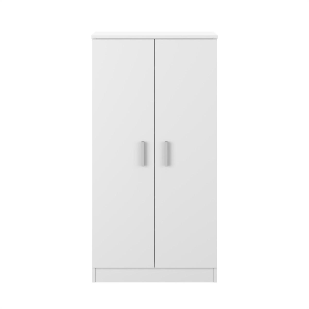 SCHUHSCHRANK 2 Türen (30 Paar) Zapateros - H108cm - Weiß, Holzwerkstoff (36/108/11.8cm) - Calicosy