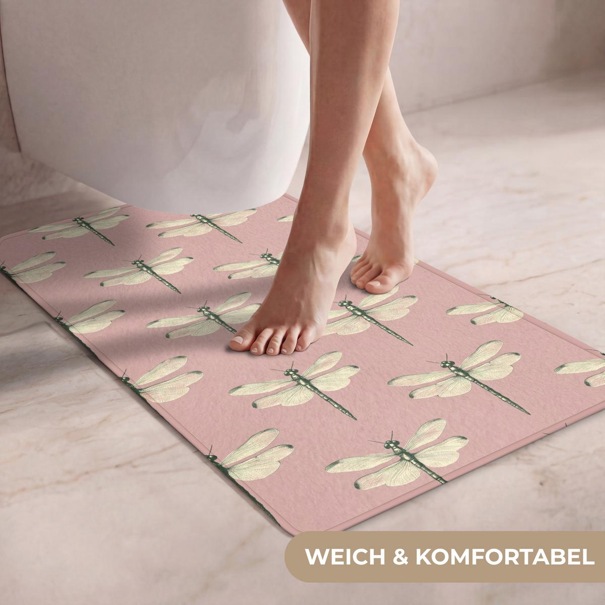 WC-VORLEGER Lillibells - Muster - Rosa WC Teppich 50x80 cm - Rosa, Textil (50/1cm) - OnlyWow