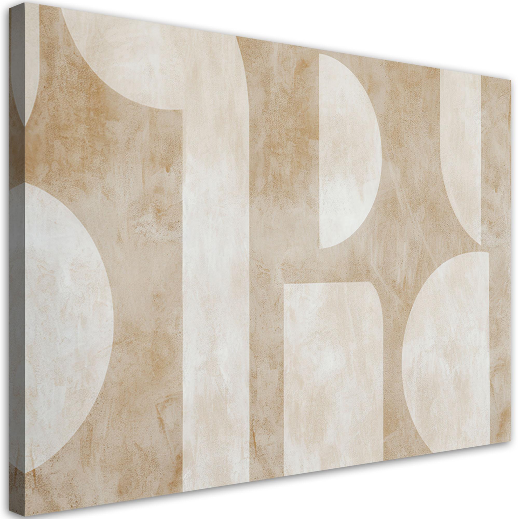 LEINWANDBILD Helle Retro Abstraktion 120x80cm - Weiß, Textil (120/80cm) - Feeby