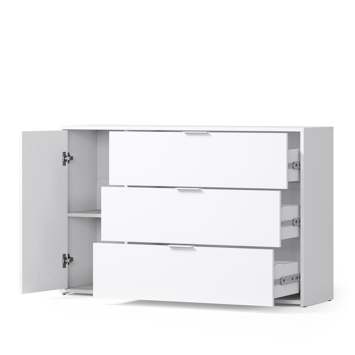 KOMMODE Weiß 125/79,75/35 - Weiß, Holzwerkstoff (125/80/35cm) - RAUMHIRSCH FURNITURE