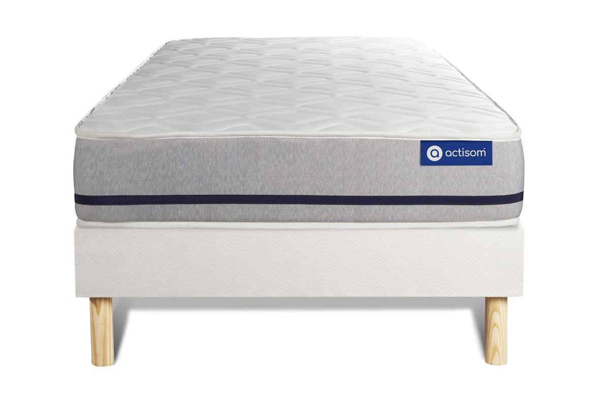 BETT Actimemo soft Memory-Schaum 80 x 200 cm h2 - Kit Bettgestell Weiß - Beige/Weiß, Karton/Holz (80/200cm) - ACTISOM
