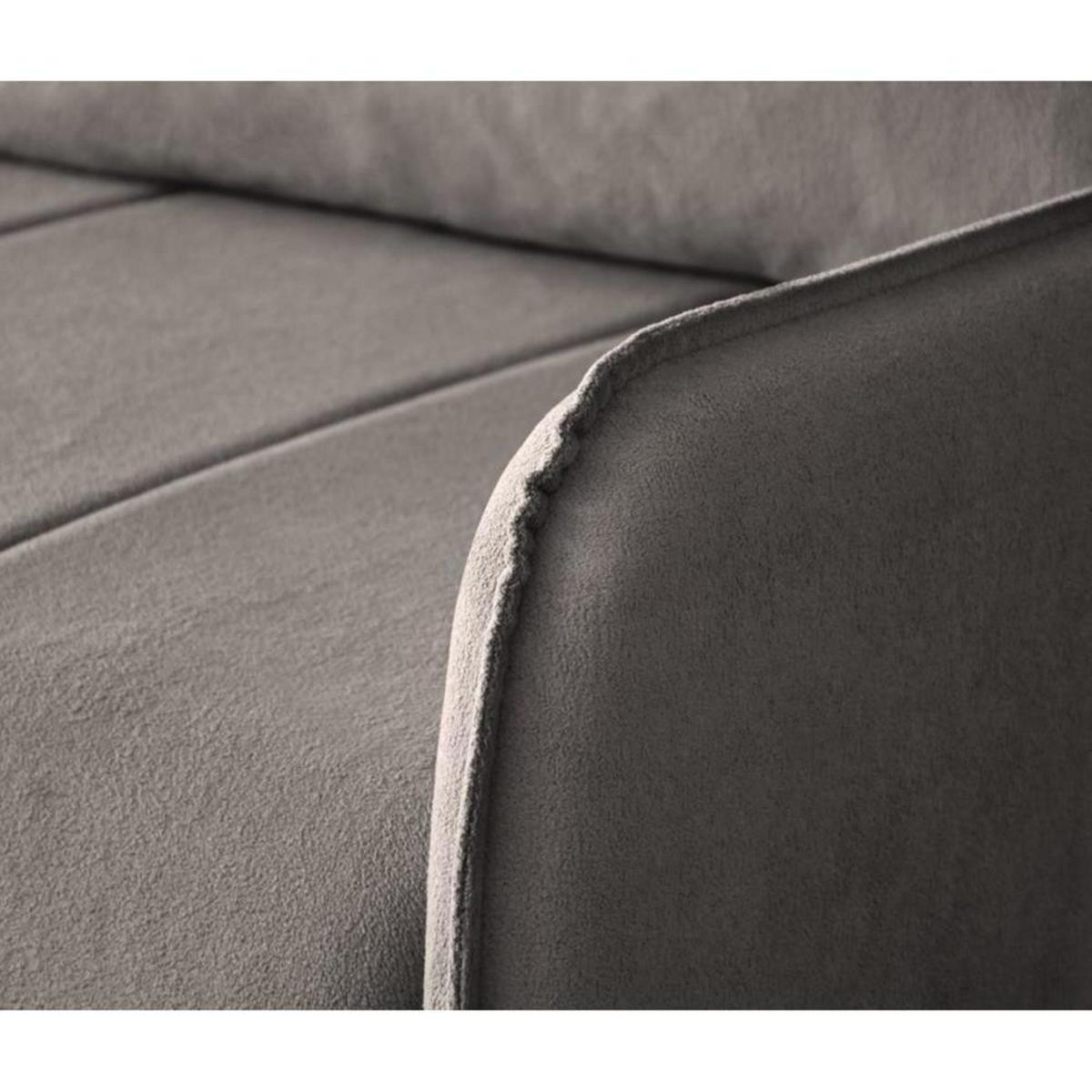 ECKSCHLAFSOFA Capri beige - Beige/Schwarz, Kunststoff/Textil (223/156cm) - Beautysofa