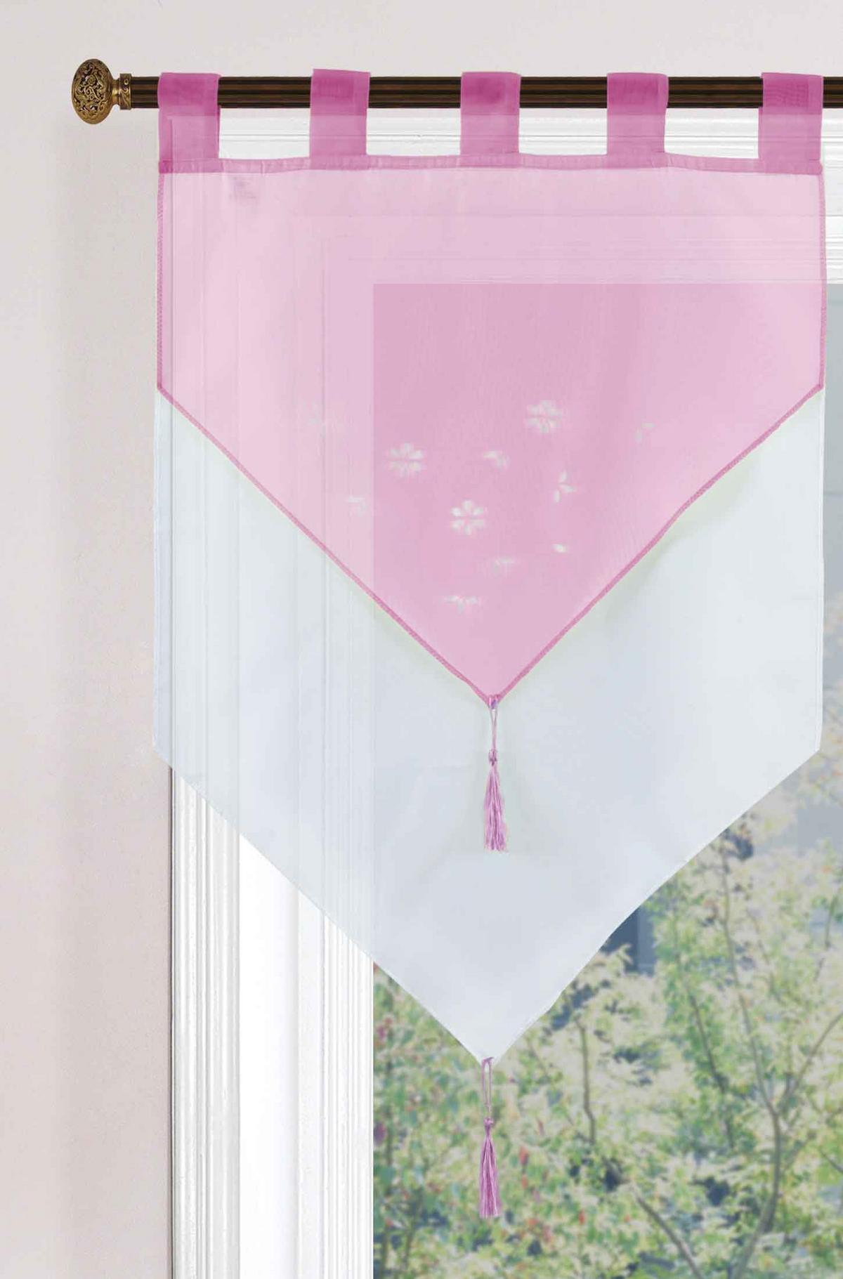 SCHEIBENGARDINE GERA 90x60 cm Rosa - Rosa, Textil (60/90cm) - Gardinenbox