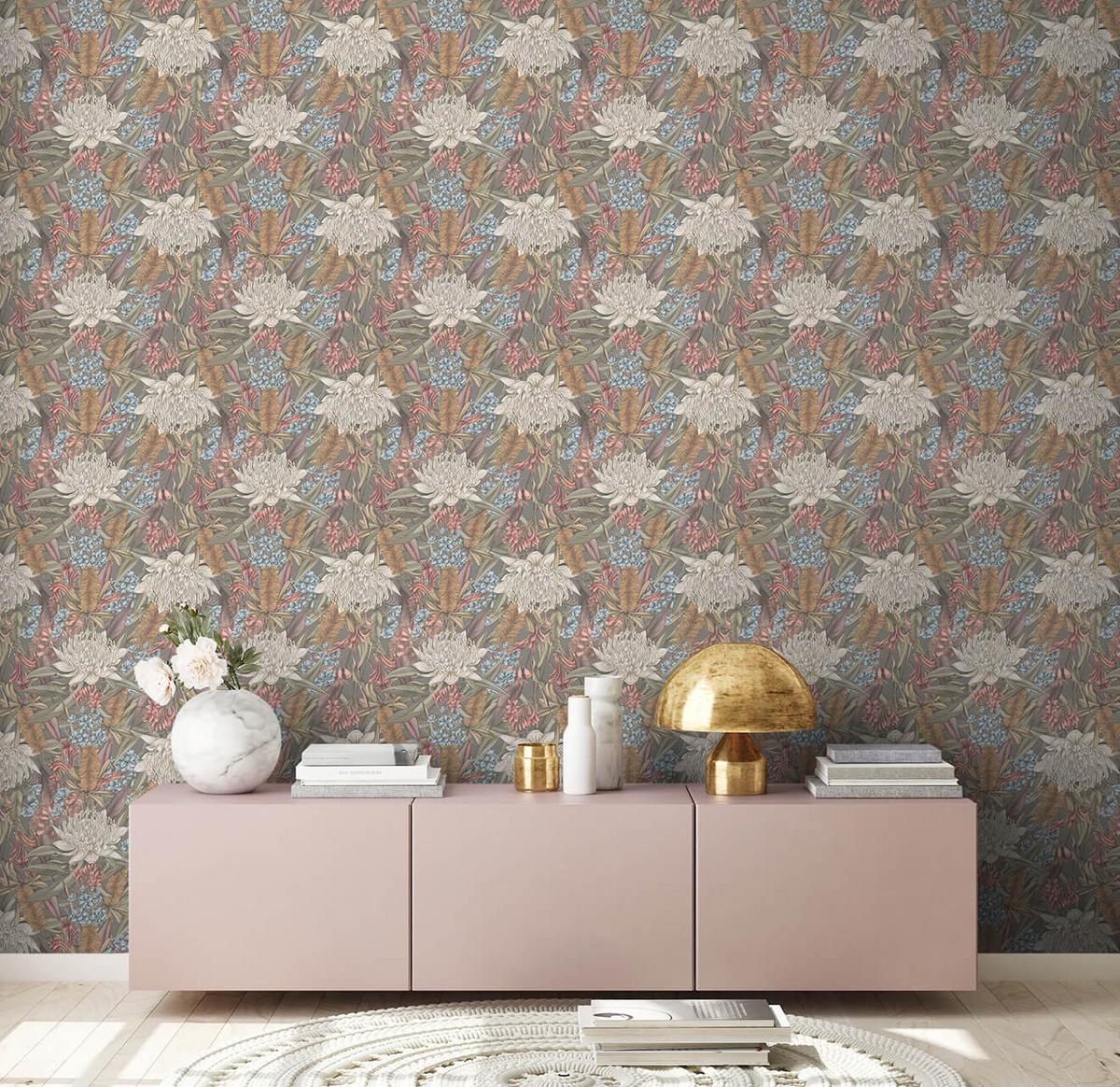 VLIESTAPETE Bunt 53/1005 cm - Grau, Textil (53/1cm) - KUNSTLOFT