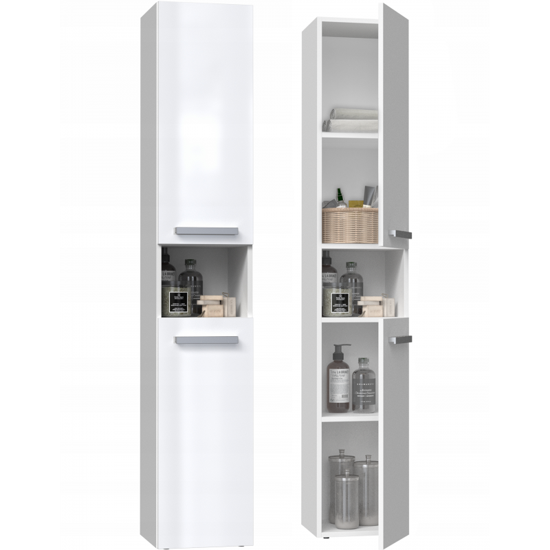 BADEZIMMERSCHRANK Weiß, Hochglanz Weiß 31/174/30 - Weiß, Holzwerkstoff (31/174/30cm) - RAUMHIRSCH FURNITURE