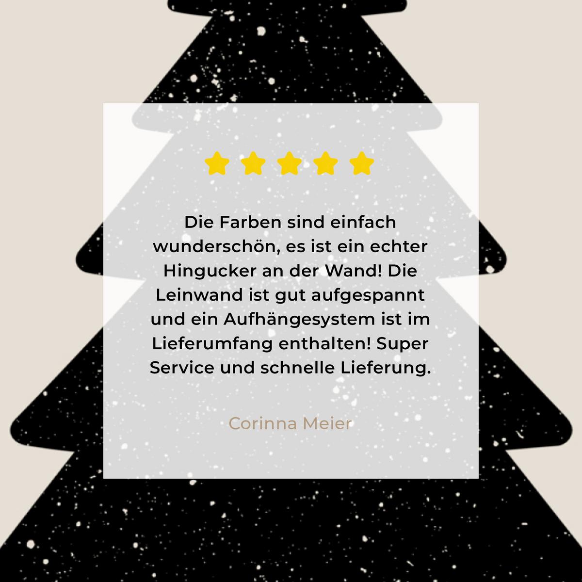 LEINWANDBILD Weihnachtsbaum - Schwarz - Urlaub - Beige Wandbild 40x30 cm - Schwarz, Textil (40/30cm) - MuchoWow