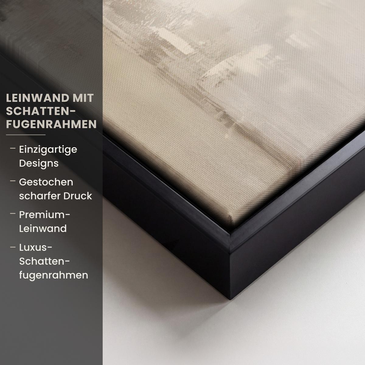LEINWAND Bilder mit Rahmen - Moderne Kunst - Abstrakt - Beige - 30x40 - Beige, Textil (30/40cm) - MuchoWow