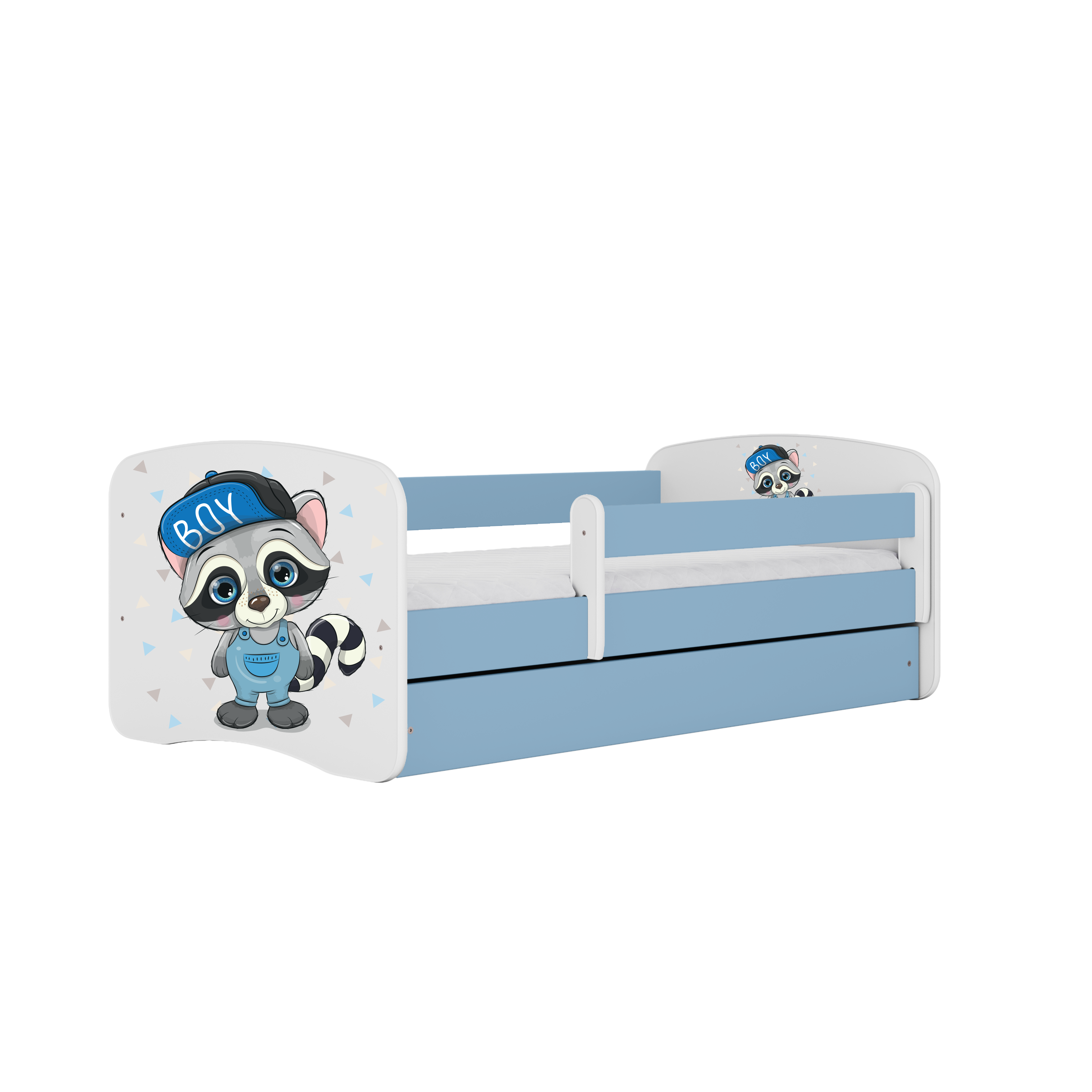 KINDERBETT Waschbär mit Schublade 160/80 90/61/164 - Blau, Holzwerkstoff (80/160cm) - RAUMHIRSCH FURNITURE