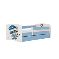 KINDERBETT Waschbär mit Schublade 180/80 90/61/184 - Blau, Holzwerkstoff (80/180cm) - RAUMHIRSCH FURNITURE