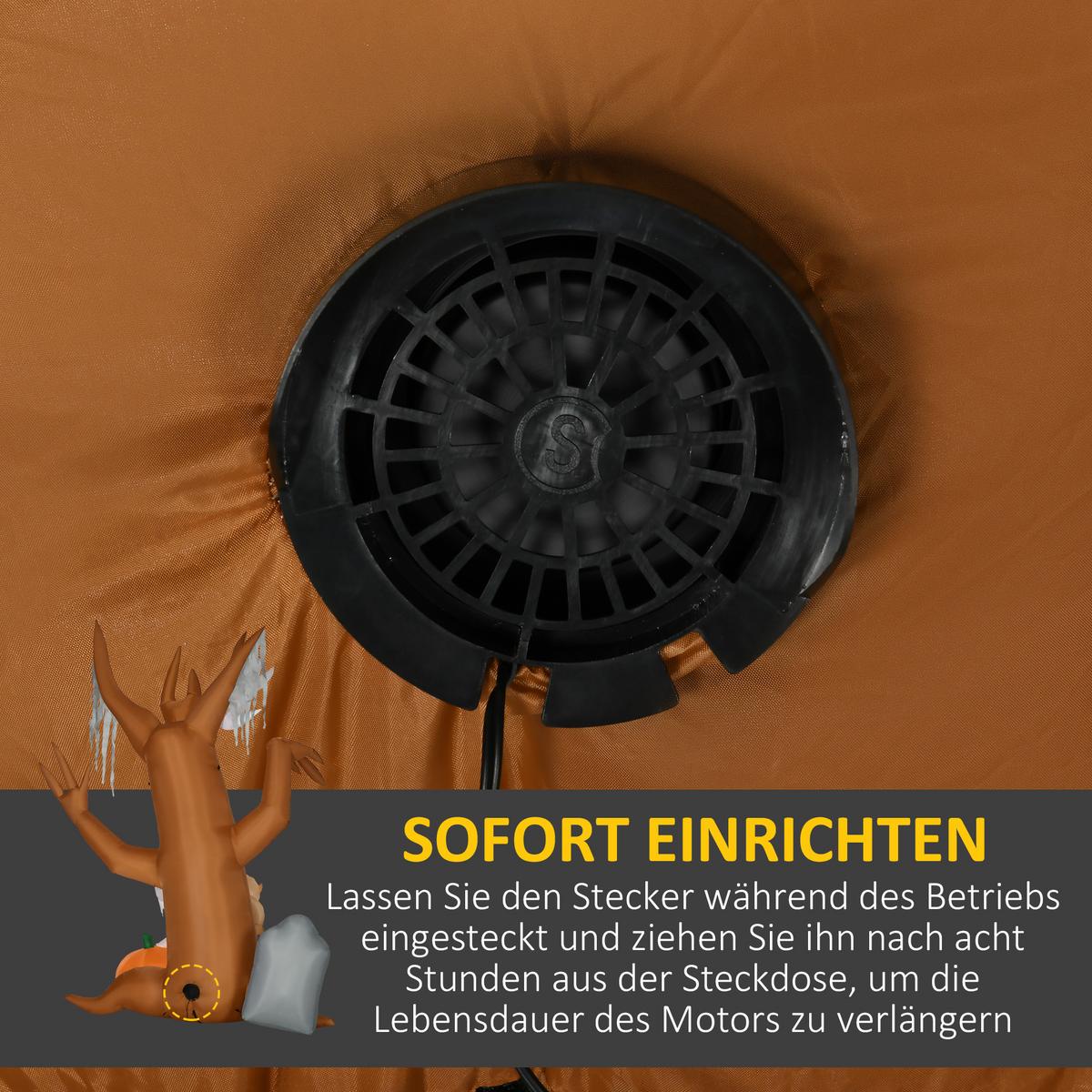 240 cm Aufblasbarer Geisterbaum, Halloween-Dekoration mit LED Beleuchtung - Multicolor, Kunststoff (90/240/200cm) - HOMCOM