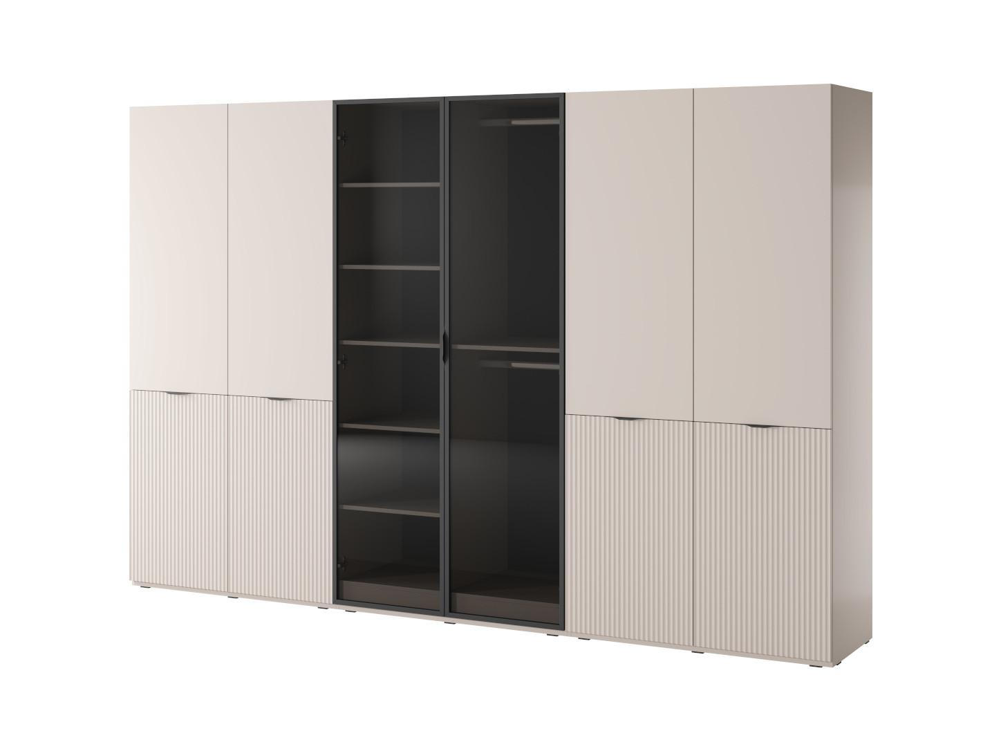 DREHTÜRENSCHRANK ATELIO 303/200/51 cm Modern Kleiderschrank 6-türig Kaschmir - Kaschmir, Holzwerkstoff (303/200/51cm) - MASSENO