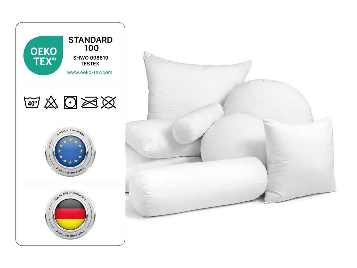 XL-NACKENROLLE PublikFree Faserbällchen 25/70 cm - Weiß, Naturmaterialien/Kunststoff (25/70cm) - beties Heimtextil