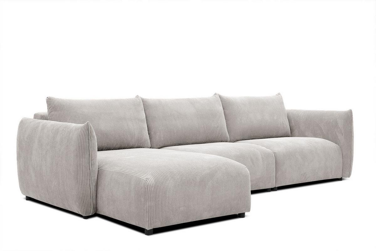 ECKSOFA TAUER 5-Sitzer, weiß - Schwarz/Weiß, Holzwerkstoff/Kunststoff (173/294cm) - Wozimo