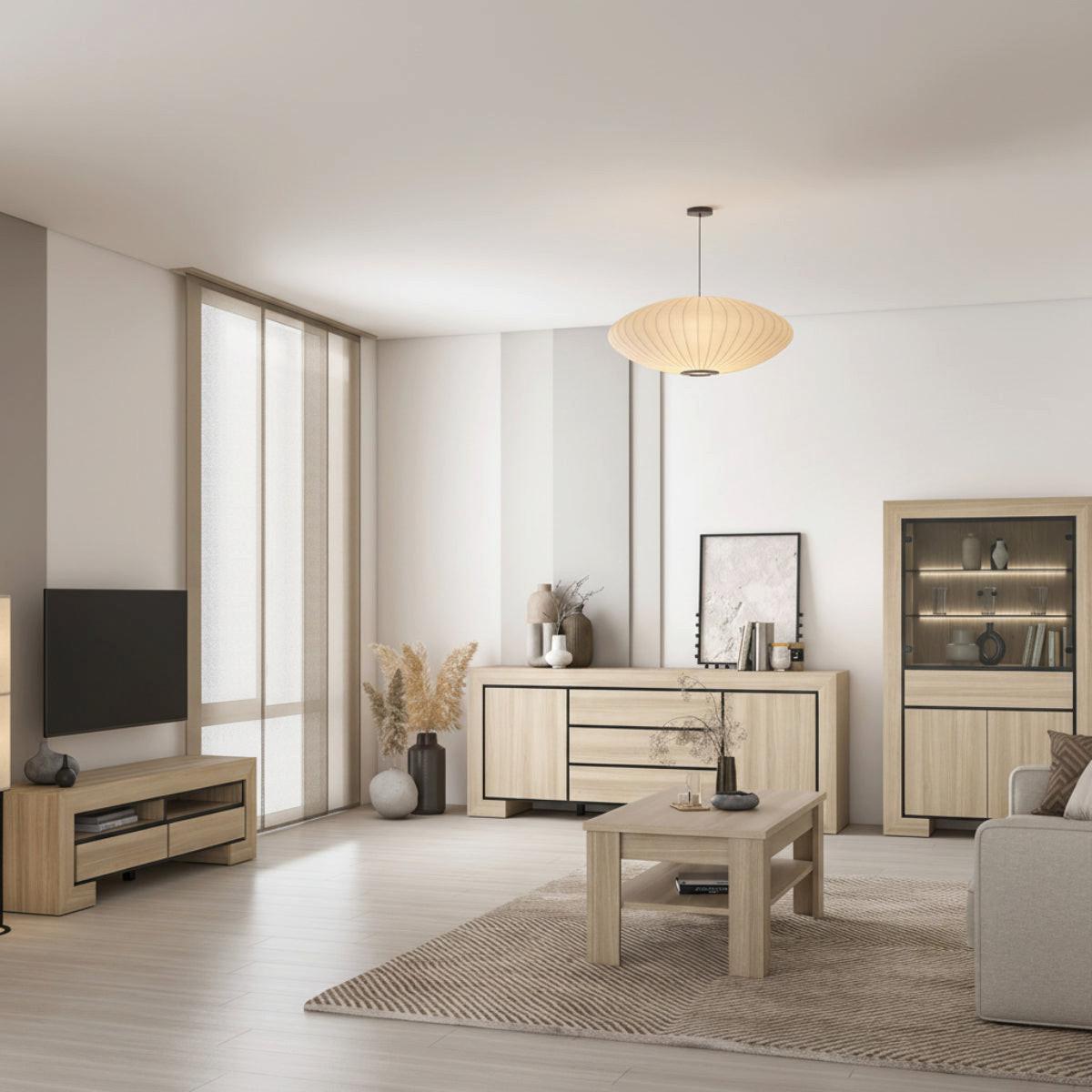 SIDEBOARD Lucius Holz und Schwarz - Schwarz, Holzwerkstoff (225/90/48cm) - Petits-meubles