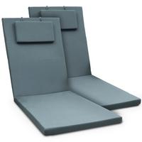 ROLLLIEGENAUFLAGE Loft RL 200x60x5cm Taubenblau (2tlg) - Blaugrau, Textil (60/200cm) - Beautissu 