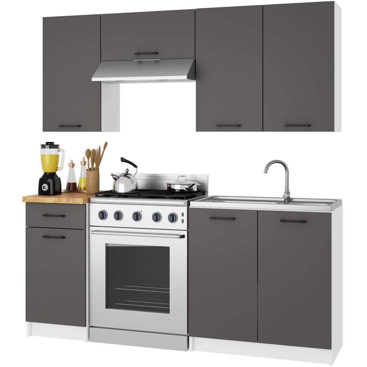 HÄNGESCHRANK Weiß, Graphit Grau 58/30/30 - Graphitfarben/Weiß, Holzwerkstoff (30/58/30cm) - RAUMHIRSCH FURNITURE