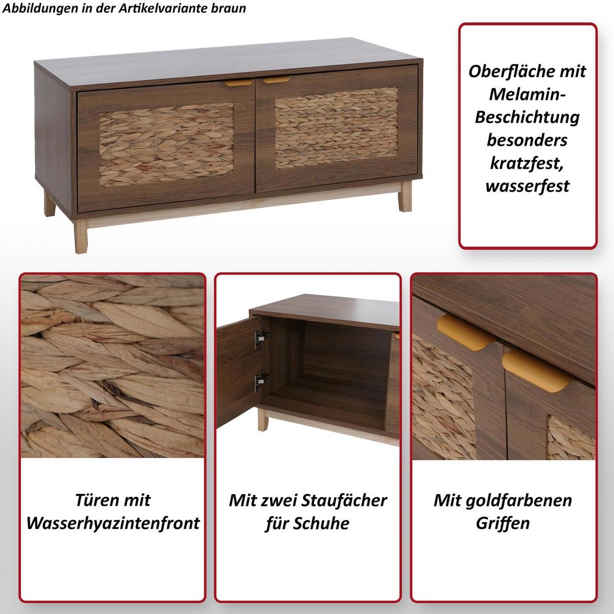 SITZBANK Weiß - Weiß, Holz (100/45/42cm) - MCW