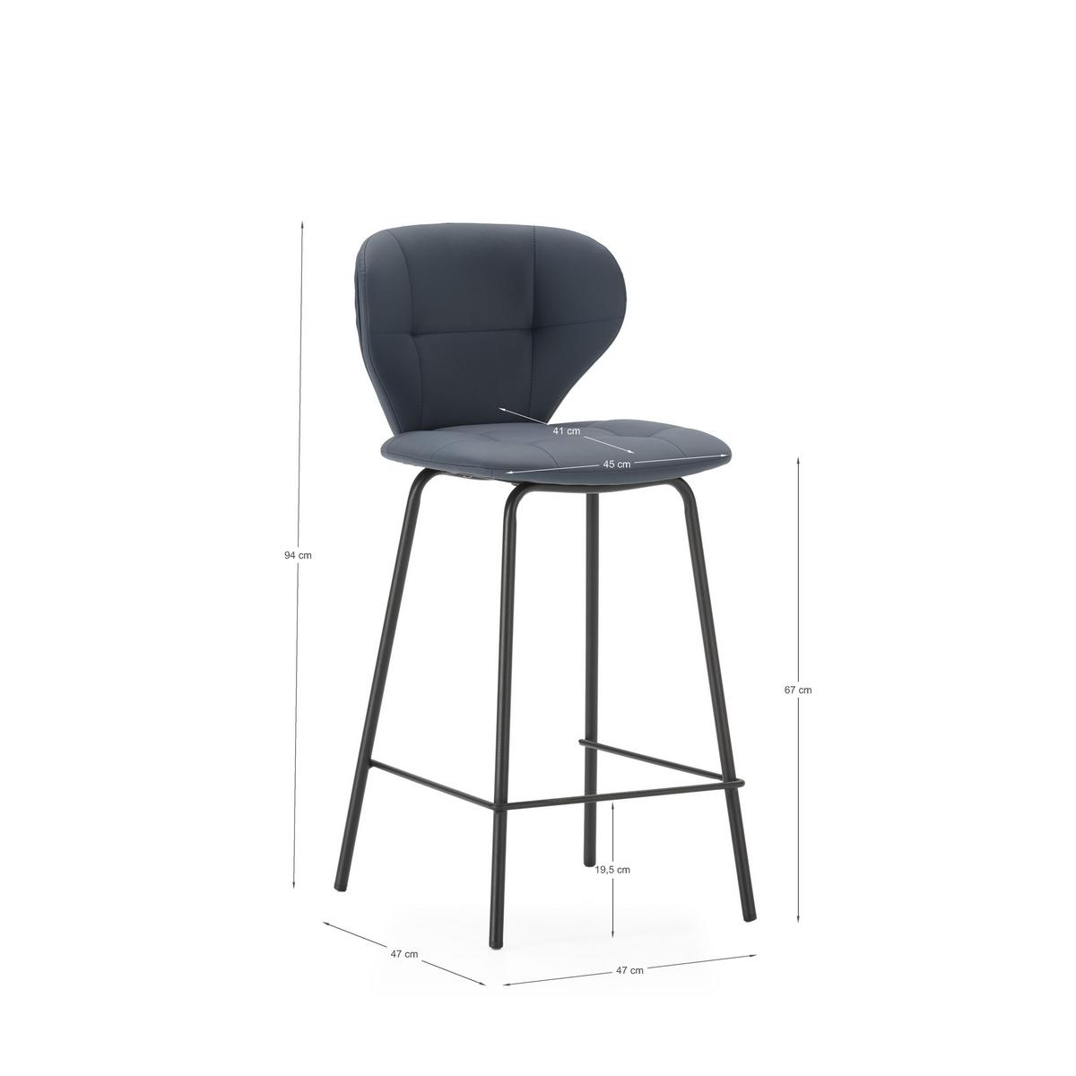 BARHOCKER Maura Grau 45/52/67 cm 2er-Set - Grau, Textil (52/67/45cm) - Calicosy