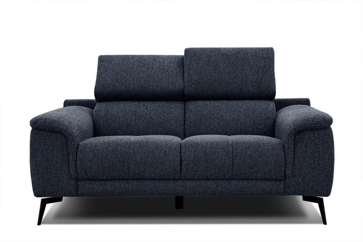 SOFA FIERO 2-Sitzer, dunkelblau - Schwarz/Dunkelblau, Holzwerkstoff/Textil (170/82/103cm) - Wozimo