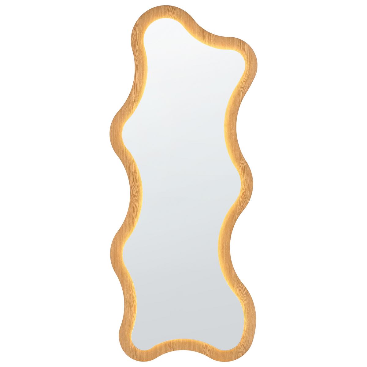 WANDSPIEGEL 61/170 cm Hellbraun LED Combre - Braun, Glas (61/170/2cm) - Beliani