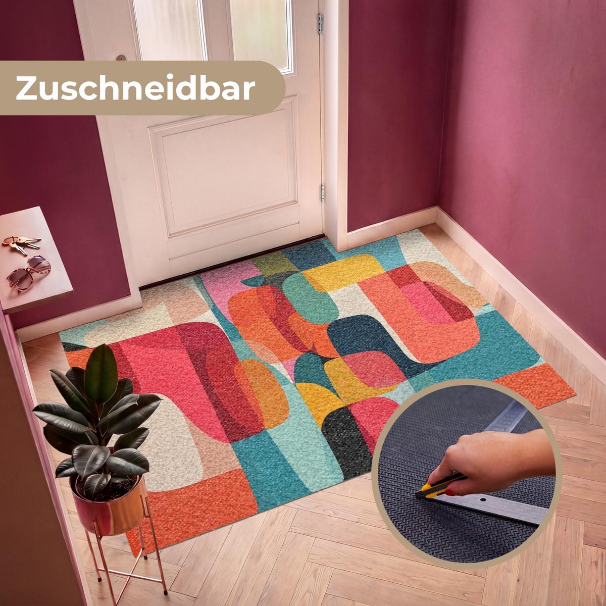 FUSSMATTE Formen - Bunt - Abstrakt - Flugzeuge Sauberlaufmatte 180x120 cm - Multicolor, Kunststoff (180/0.4cm) - MuchoWow
