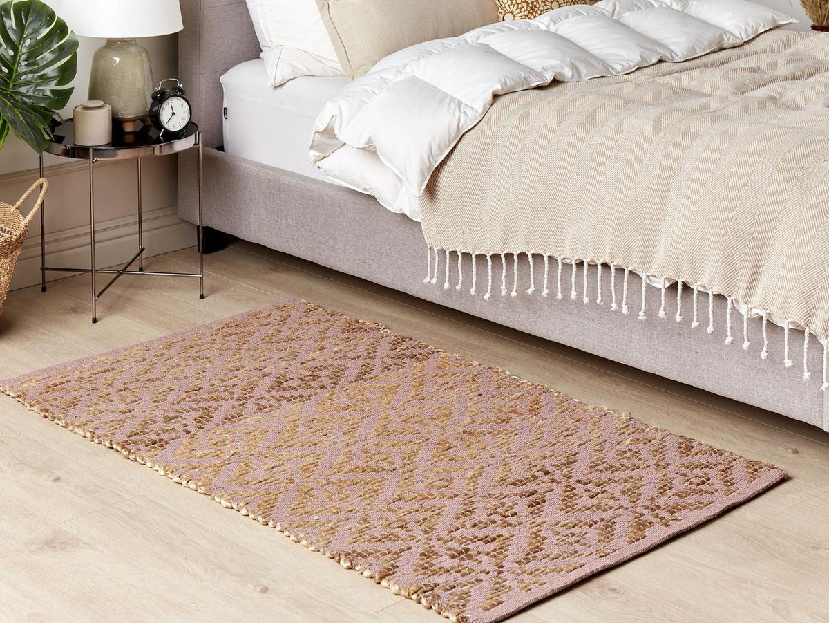 TEPPICH geflochten Gerze 150/80 cm - Pink, Textil (80/150cm) - Beliani