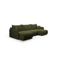 WOHNLANDSCHAFT Calgary - Grün, Holzwerkstoff/Textil (290/86/148cm) - Fun Möbel