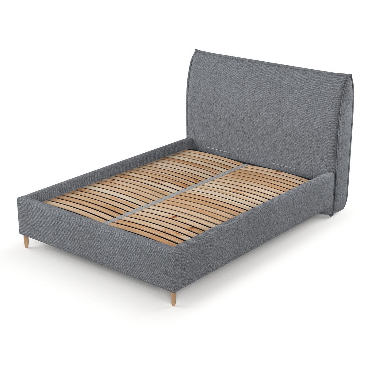 POLSTERBETT Mira 160/200 cm Grau im Neve Stoff - Naturfarben/Grau, Holz/Holzwerkstoff (160/200cm) - AltaBeds