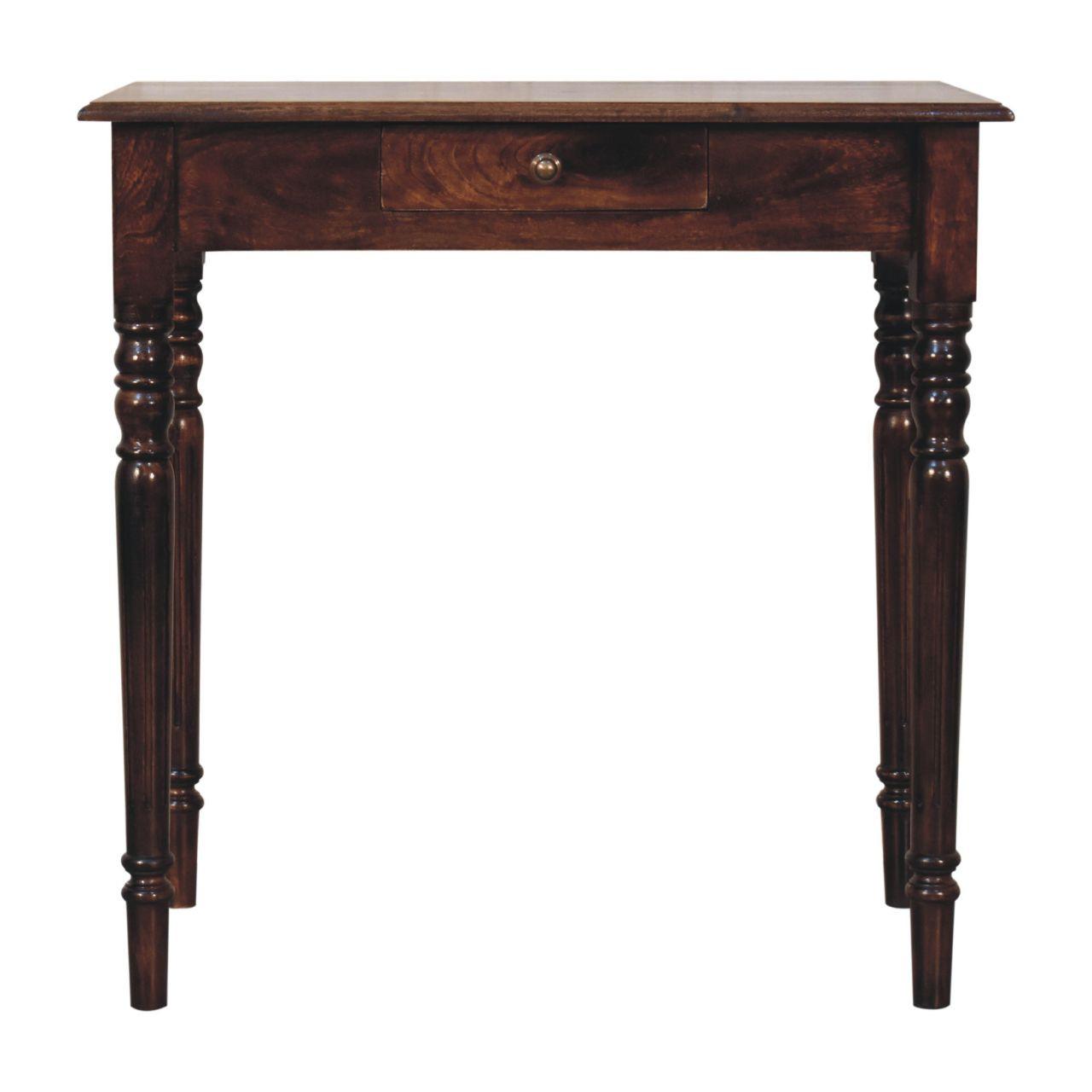 SCHREIBTISCH mit California-Walnuss-Finish, 1 Schublade, 4 nordische Beine. - Dunkelbraun, Holz (80/45/78cm) - Artisan Furniture