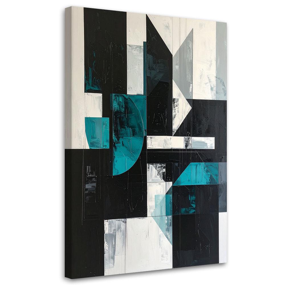 LEINWANDBILD 3D und geometrisch 30x45cm - Türkis, Textil (30/45cm) - Feeby
