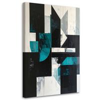 LEINWANDBILD 3D und geometrisch 30x45cm - Türkis, Textil (30/45cm) - Feeby