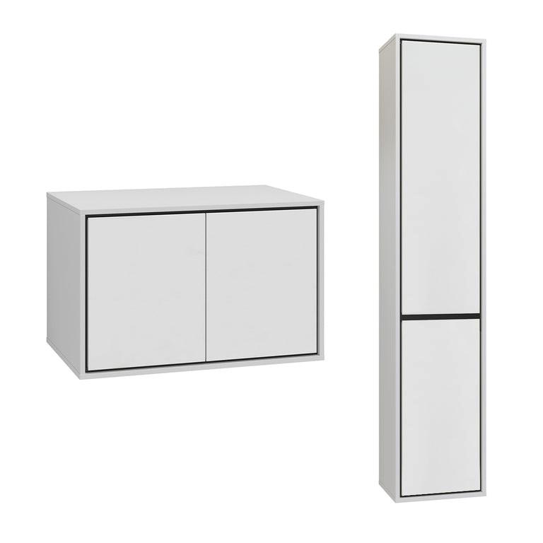 BADMÖBEL 78cm Sophéa 2er-Set Weiß - Weiß, Holzwerkstoff (78/50.8/48cm) - Petits-meubles