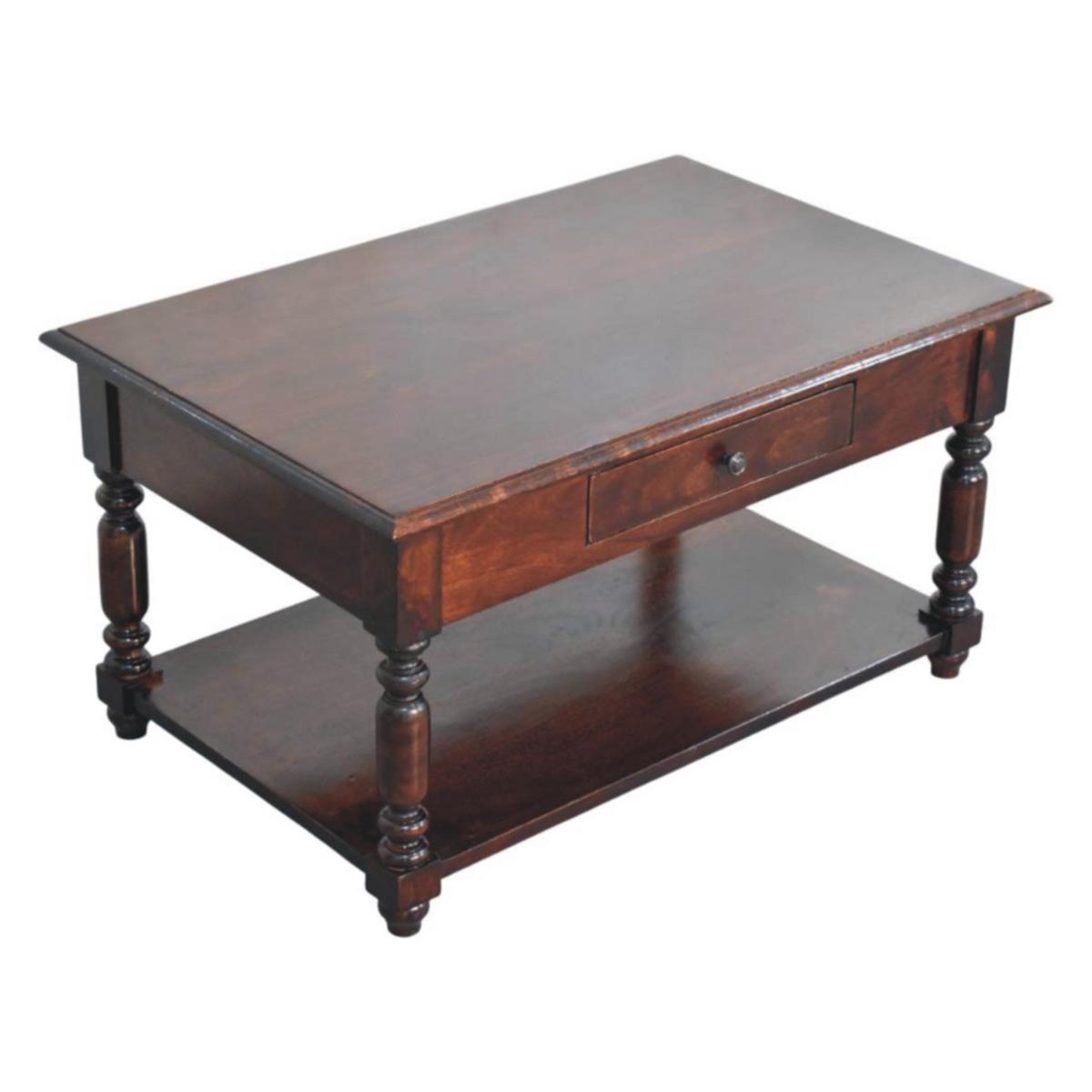 KONSOLENTISCH Rich-Cherry-Finish, 1 Schublade, 1 großes offenes Regal, Dunkelbraun - Dunkelbraun, Holz (85/55/45cm) - Artisan Furniture
