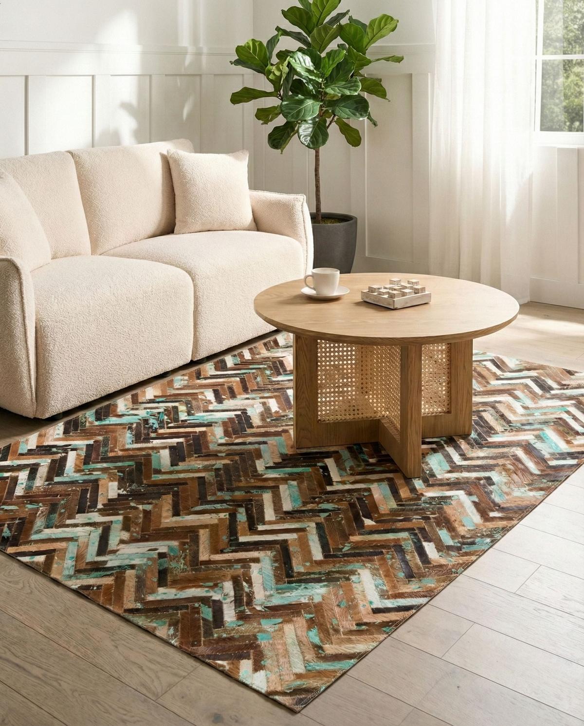 KURZFLOR-TEPPICH Amasya 200/140 cm - Braun, Fell (140/200cm) - Beliani