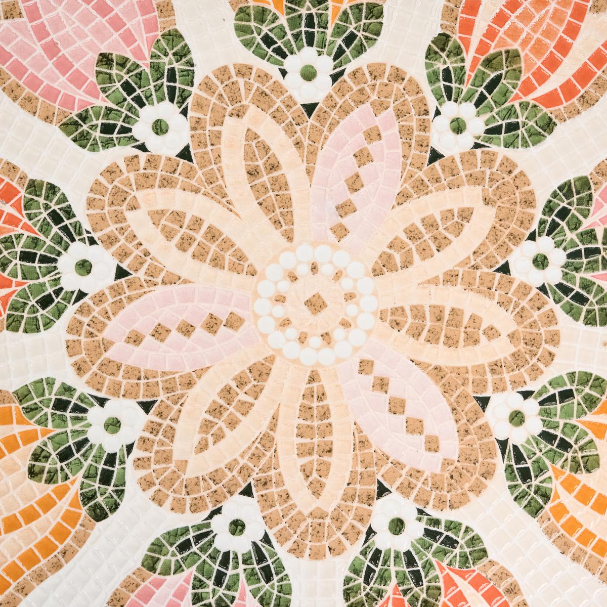 BISTROTISCH 60/60 cm Metall Bunt Settala - Beige/Multicolor, Metall (60/60/71cm) - Beliani