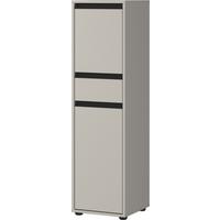 BADSCHRANK schmal HAMBURG Soft-Close, 33x121x34 cm | Steingrau - Grau, Holzwerkstoff (33/121/34cm) - KADIMA DESIGN
