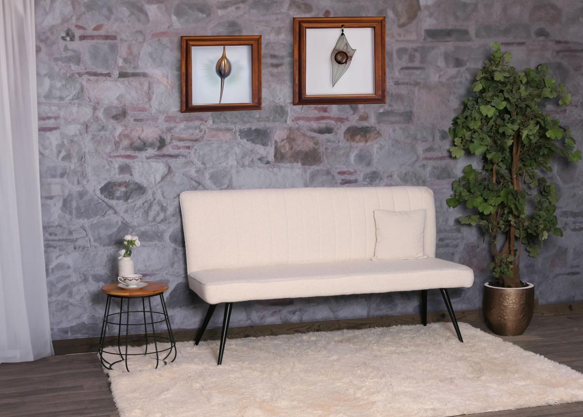 SITZBANK Beige - Dunkelgrau/Beige, Textil (160/90/60cm) - MCW